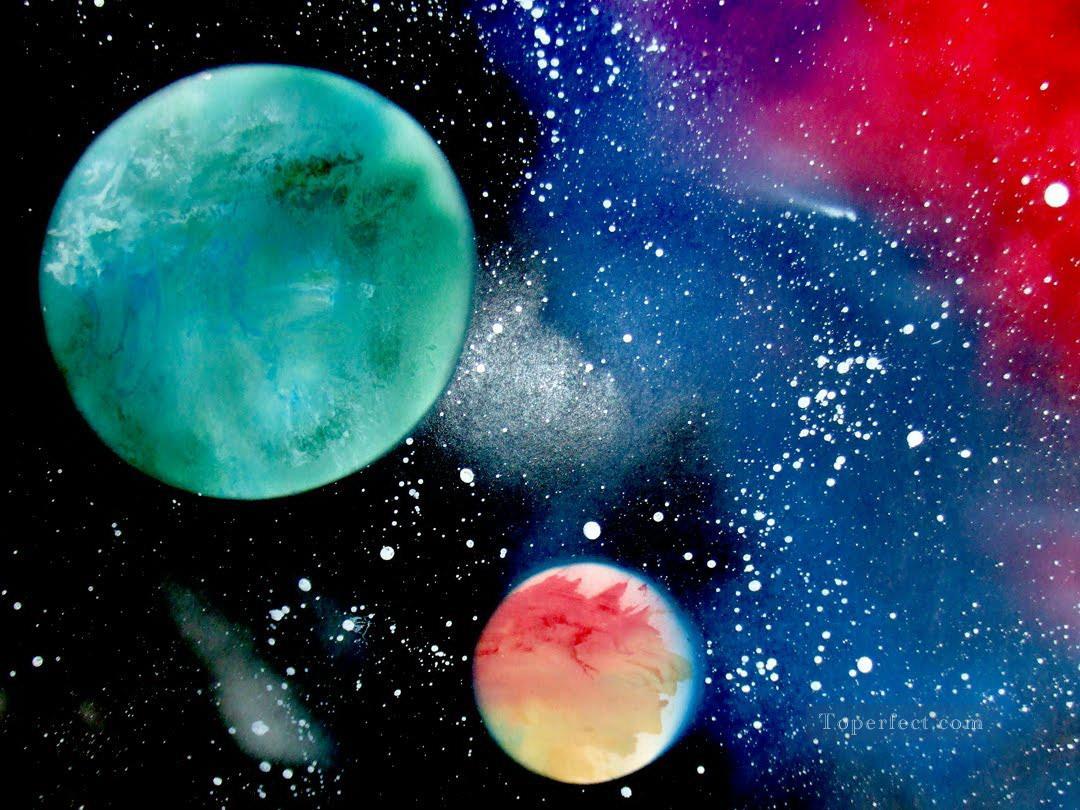 Space Scene textured Oil Paintings